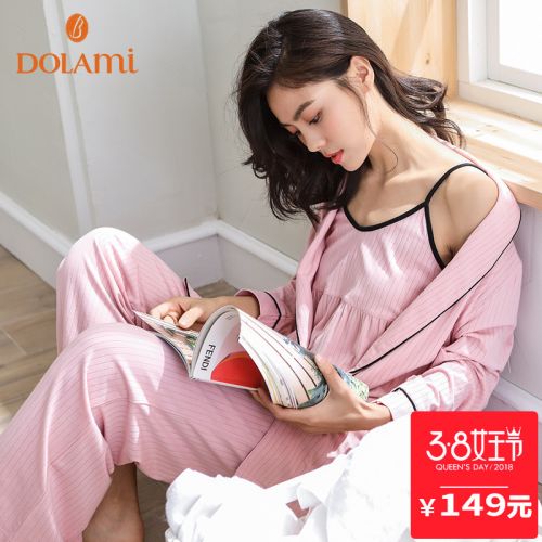 Pyjama pour femme en Coton à manches longues - Ref 2995683