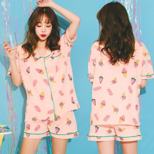 Pyjama pour femme en Coton à manche courte - Ref 2995732