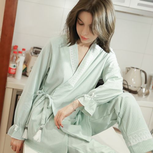 Pyjama pour femme en Coton à manches longues - Ref 2995741