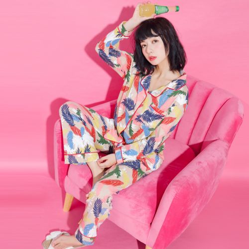 Pyjama pour femme en Coton à manches longues - Ref 2995750