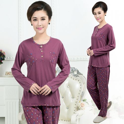 Pyjama pour femme en Coton à manches longues - Ref 2995763