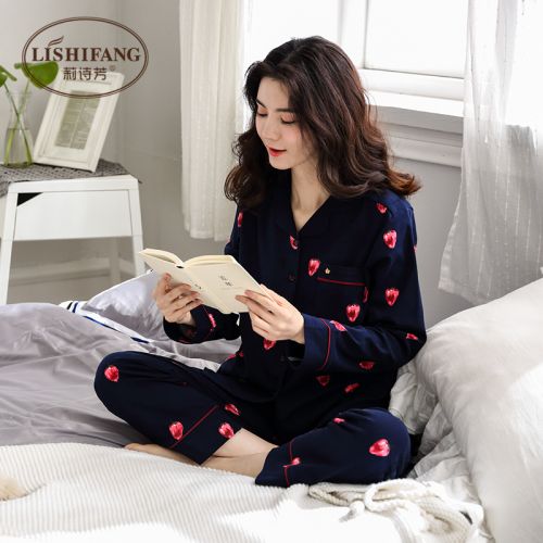 Pyjama pour femme en Coton à manches longues - Ref 2995781