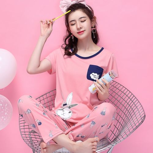 Pyjama pour femme en Coton à manche courte - Ref 2995792