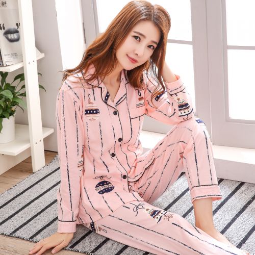 Pyjama pour femme en Coton à manches longues - Ref 2995802