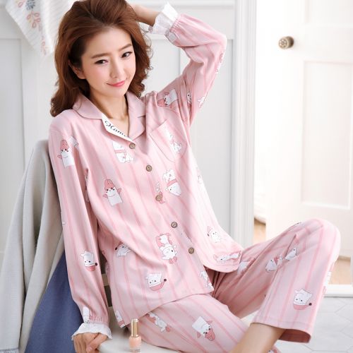 Pyjama pour femme en Coton à manches longues - Ref 2995805