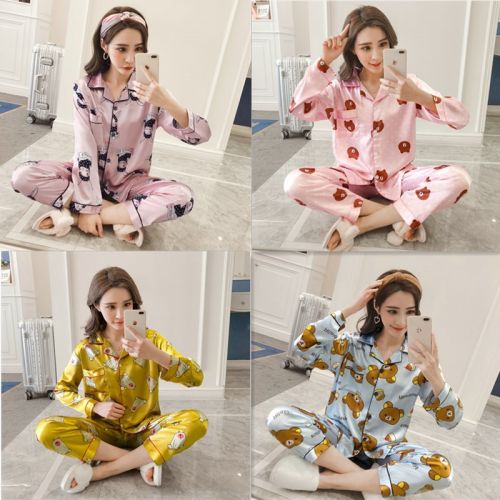 Pyjama pour femme en Soie de glace à manches longues - Ref 2995814