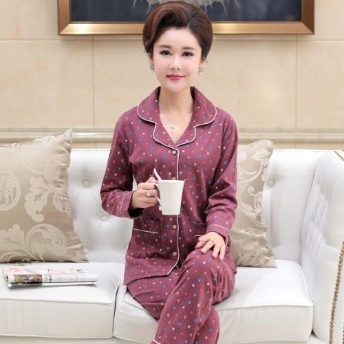 Pyjama pour femme en Coton à manches longues - Ref 2995820