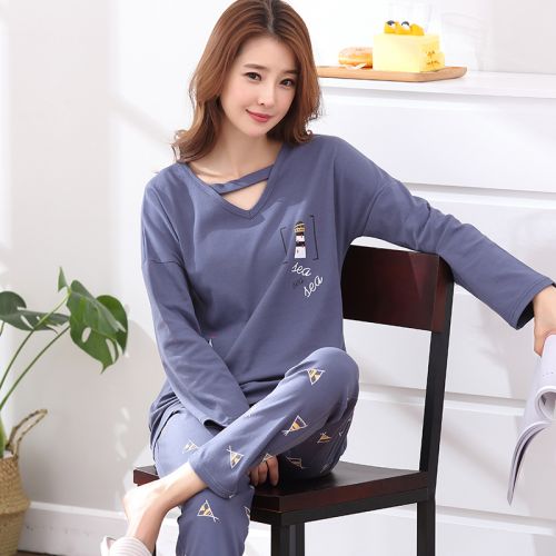 Pyjama pour femme en Coton à manches longues - Ref 2995831