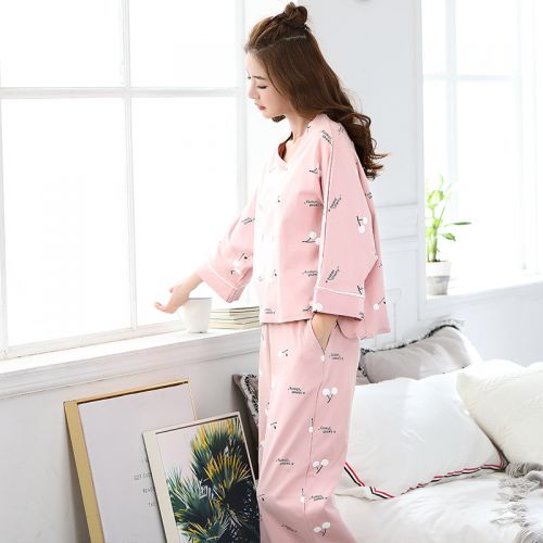 Pyjama pour femme en Coton à manches longues - Ref 2995922