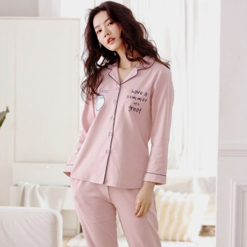 Pyjama pour femme en Coton à manches longues - Ref 2995929