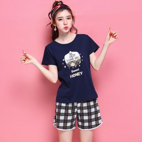 Pyjama pour femme en Coton à manche courte - Ref 2995937