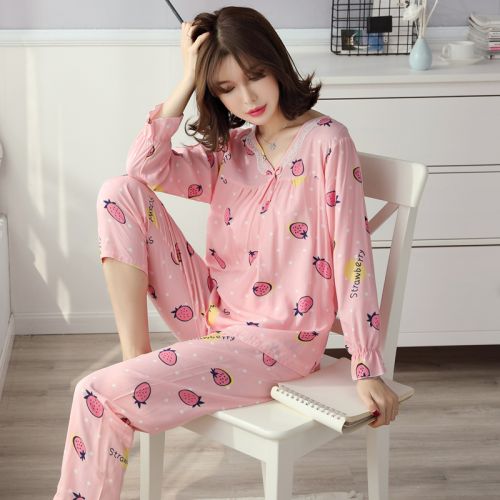 Pyjama pour femme en Coton à manches longues - Ref 2995955