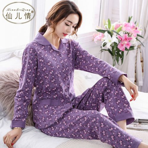 Pyjama pour femme en Coton à manches longues - Ref 2995961