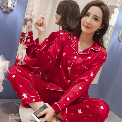 Pyjama pour femme en Soie de glace à manches longues - Ref 2996000