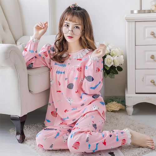 Pyjama pour femme en Coton à manches longues - Ref 2996082