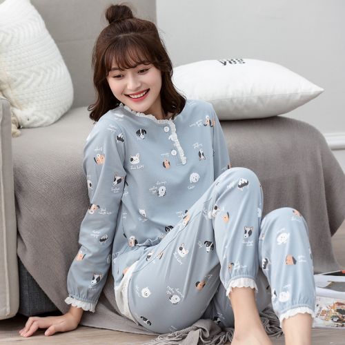 Pyjama pour femme en Coton à manches longues - Ref 2996113