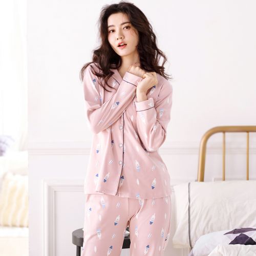 Pyjama pour femme en Coton à manches longues - Ref 2996115