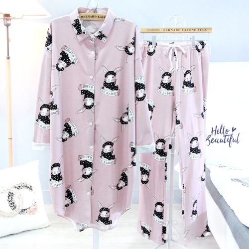 Pyjama pour femme en Coton à manches longues - Ref 2996155