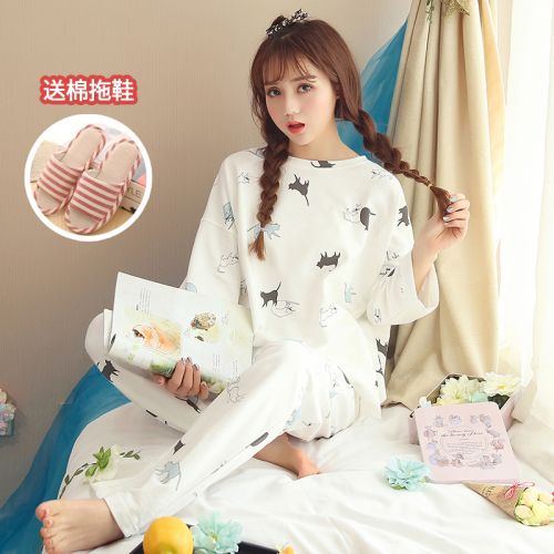 Pyjama pour femme en Coton à manches longues - Ref 2996161