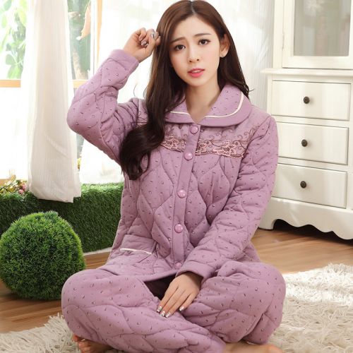 Pyjama pour femme en Coton à manches longues - Ref 2996195