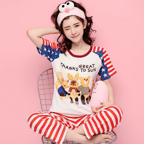 Pyjama pour femme en Coton à manche courte - Ref 2996213