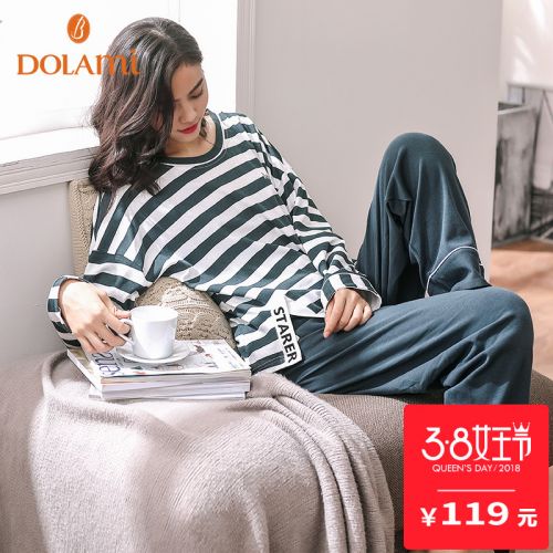 Pyjama pour femme en Coton à manches longues - Ref 2996262
