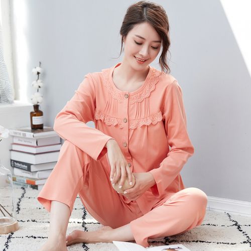 Pyjama pour femme en Coton à manches longues - Ref 2996386