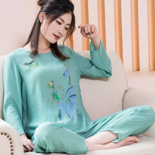 Pyjama pour femme en Viscose à manches longues - Ref 2996529