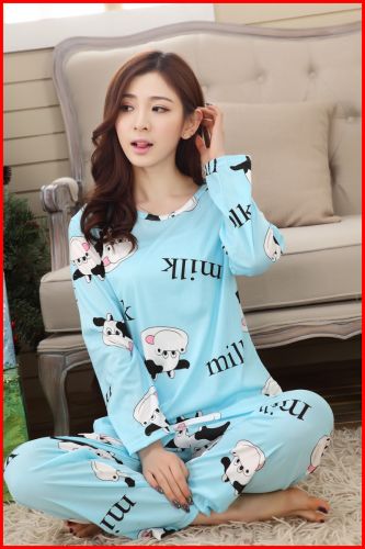 Pyjama pour femme en Coton à manches longues - Ref 2996672