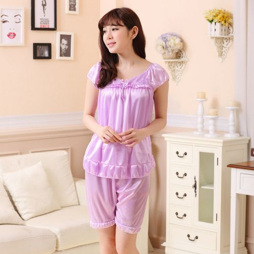 Pyjama pour femme en Soie de glace à manche courte - Ref 2996967