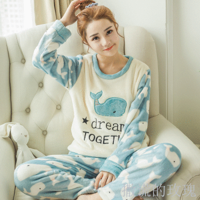 Pyjama pour femme en Coton à manches longues - Ref 2997016