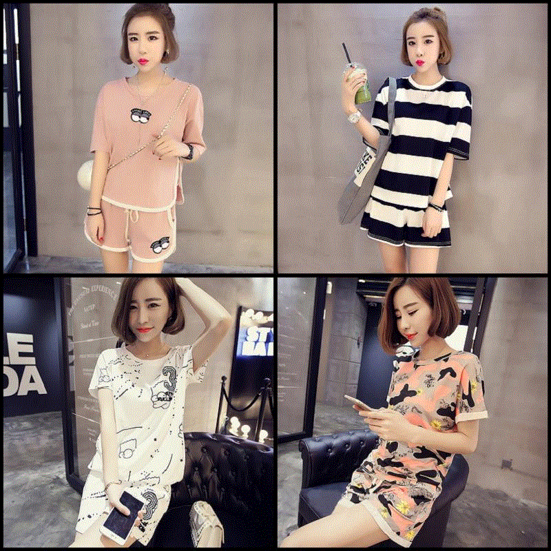 Pyjama pour femme en Coton à manche courte - Ref 2997066