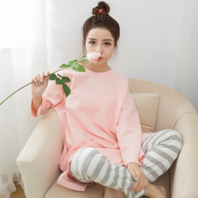 Pyjama pour femme en Coton à manches longues - Ref 2997312