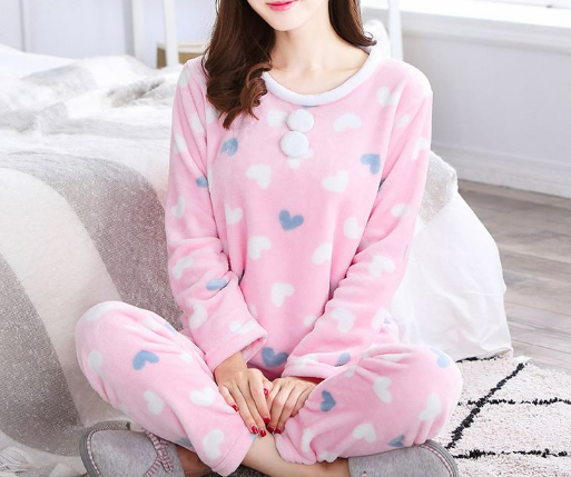 Pyjama pour femme en Coton à manches longues - Ref 2997401