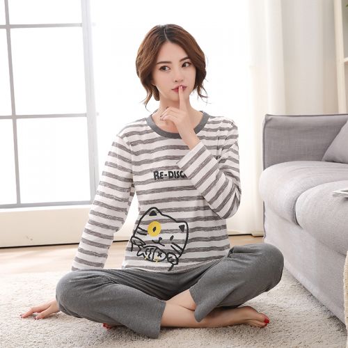 Pyjama pour femme en Coton à manches longues - Ref 2997561