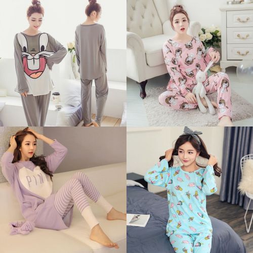 Pyjama pour femme en Coton à manches longues - Ref 2997832