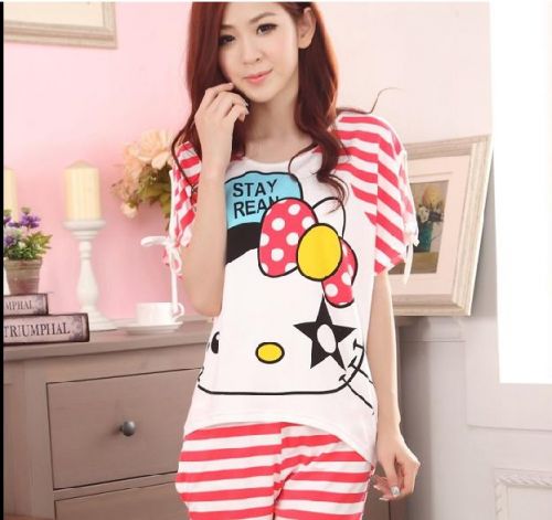 Pyjama pour femme en Coton à manche courte - Ref 2997975