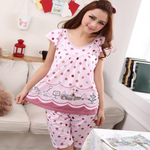 Pyjama pour femme en Coton à manche courte - Ref 2998019