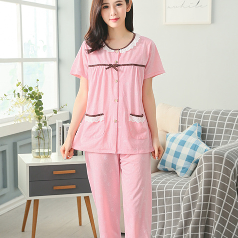 Pyjama pour femme en Coton à manche courte - Ref 2998469