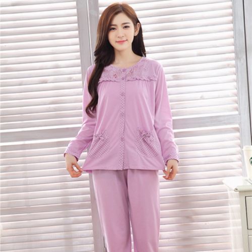 Pyjama pour femme en Coton à manches longues - Ref 2998743