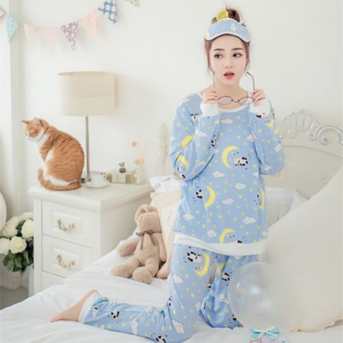 Pyjama pour femme en Coton à manches longues - Ref 2998873