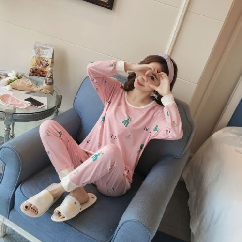 Pyjama pour femme en Coton à manches longues - Ref 2999152