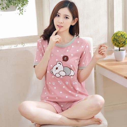 Pyjama pour femme en Coton à manche courte - Ref 2999317