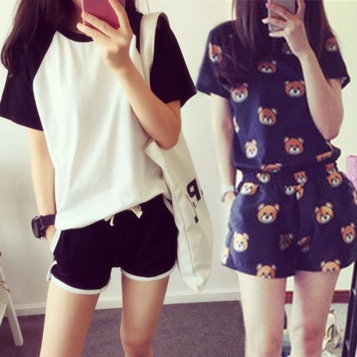 Pyjama pour femme en Coton à manche courte - Ref 2999323