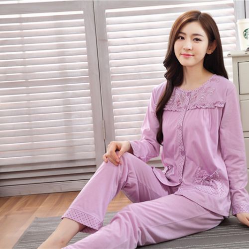 Pyjama pour femme en Coton à manches longues - Ref 2999336