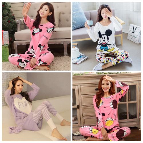 Pyjama pour femme en Coton à manches longues - Ref 2999406