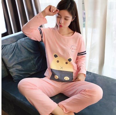 Pyjama pour femme en Coton à manches longues - Ref 2999469