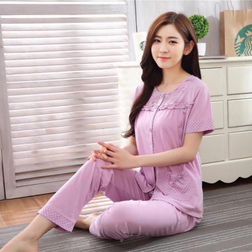 Pyjama pour femme en Coton à manche courte - Ref 2999505