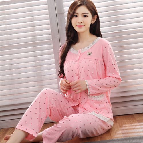 Pyjama pour femme en Coton à manches longues - Ref 2999512