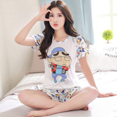 Pyjama pour femme en Coton à manche courte - Ref 2999548